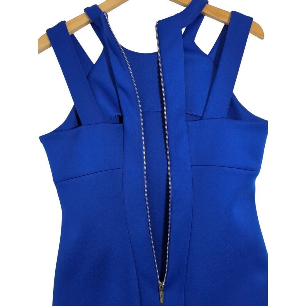 Calvin‎ Klein Dress Womens 8 Royal Blue Shift Sleeveless Cut Out Form Fit - Picture 7 of 14